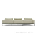 Italian top layer leather modern corner sofa